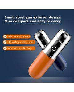 Portable USB rechargeable washable mini shaver (orange)