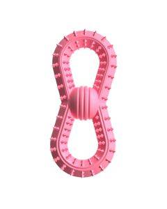 BG5039 Number 8 shape dog teething stick TPR pet chewing toy ball (rose red)