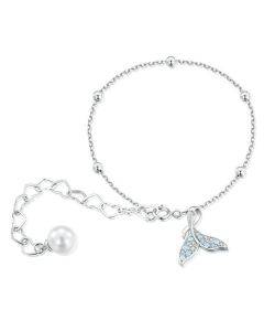 S925 Sterling Silver Blue Illusion Fishtail Bracelet