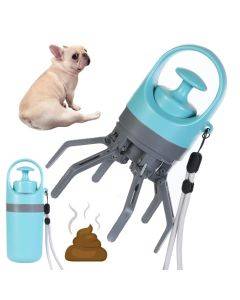 Pet toilet cleaner, portable for dogs to go out with 6 claws, fecal scraper, garbage bag dispenser
