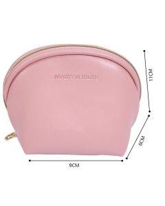 PU leather waterproof portable cosmetic bag multifunctional mini coin purse (grey)