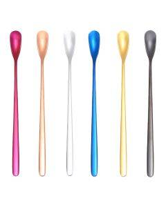 17cm 304 Stainless Steel Spoon Coffee Square Head Spoon Long Handle Mixing Spoon