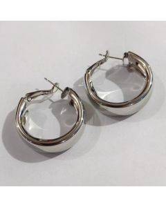 B494 minimalist circular earrings 925 silver ear studs