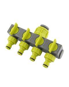 Garden lawn watering European standard threaded faucet with one in and four out valve distributor