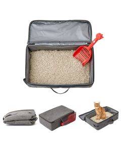 Foldable Oxford cloth outdoor portable cat litter basin pet bag