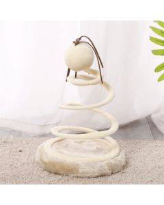 The Cute Pet Cats Toys Supplies Spiral Wire Spring Fabric Round Cats Scratching Toys(Hemp Ball)