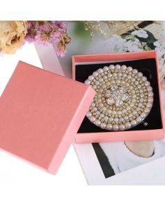 Metal cosmetic round mirror portable diamond-encrusted mirror Folding mini double-sided round mirror