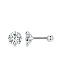 S925 Sterling Silver Platinum Plated Zircon Stud Earrings Jewelry
