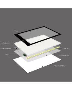 LED three-speed dimming copy desk anime drawing sketch board copy desk
