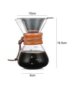 Hand coffee maker high temperature resistant 400ml glass coffee pot, style: pot with filter