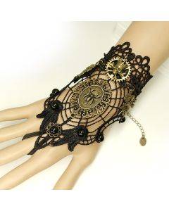 Women's retro fashion personality bracelet Spider Web Black lace gloves Halloween Animal bracelet