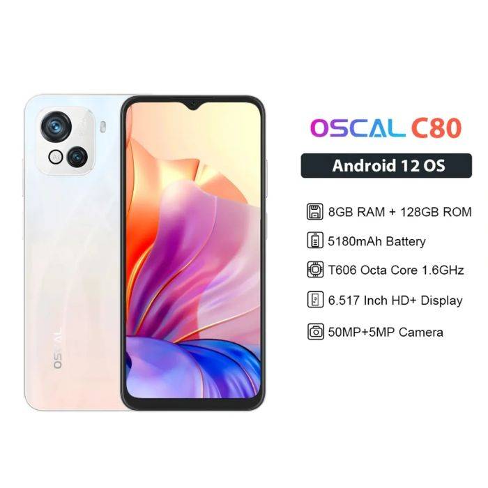 Blackview Oscal C80 8GB+128GB Smartphone 50MP Camera 6.5