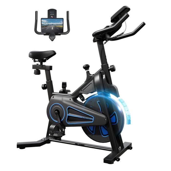 [EU Direct] Formill QK116C beltéri mágneses szobakerékpár, rendkívül csendes, 6 kg-os lendkerekes szobakerékpár 8-szintű ellenállással, 100 kg-os teherbírású LCD monitoros kerékpár otthoni edzőtermi kardio edzéshez