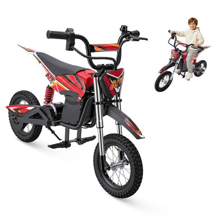 iScooter A12 gyerek elektromos motoros játék 350 W-os motorral, 20 km-es hatótávolsággal, 36 V-os, 4,5 Ah-s akkumulátorral, 3 sebességgel, dupla fékkel, lengéscsillapítókkal, LED-es lámpákkal a kültéri szórakozáshoz.