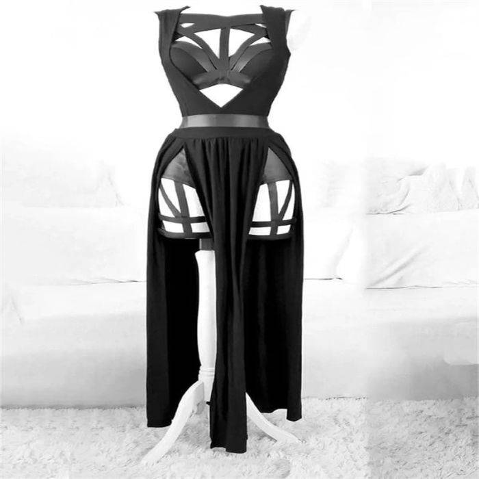 chinese dress ladies Lisa Frankenstein Cosplay Dress 2024 Misty Black Dress Halloween Costu –  ACcosplay main image 1