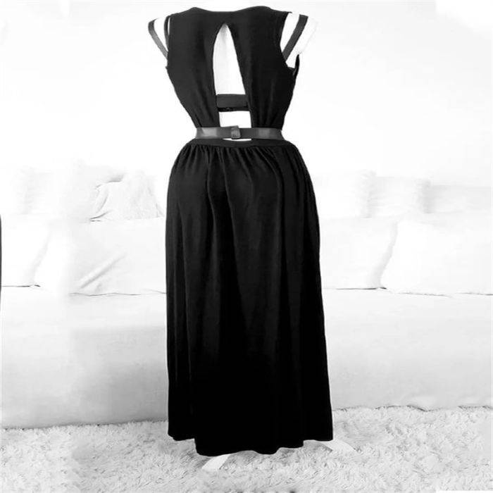 chinese dress ladies Winged Devil Queen Halloween Black Dress & Shrug Two Piece Set Dress / L main image 0