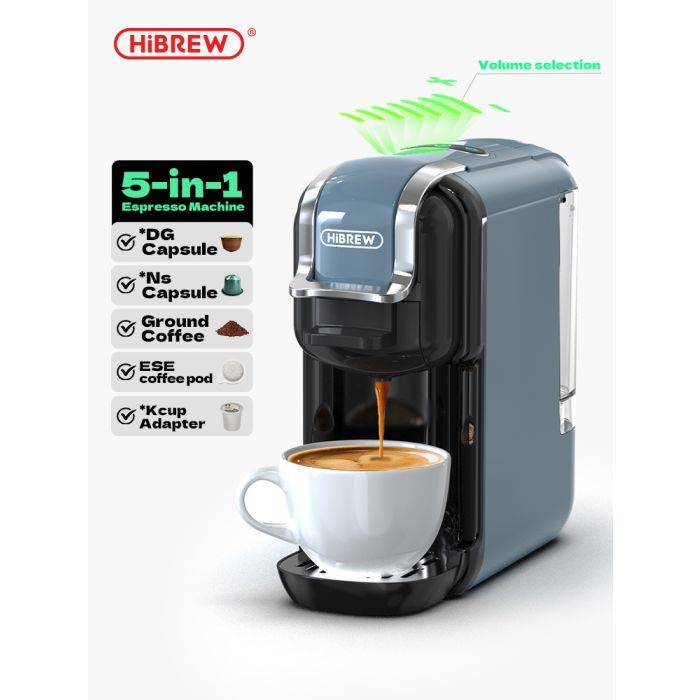 HiBREW H2B 5-in-1 Multi-Capsule Coffee Machine | 20 Bar Espresso Maker for Dolce Gusto, Nespresso, ESE Pods & Ground Coffee | Hot & Cold Brewing 【EU Stock – Ships Immediately & $10 Off with Exclusive Code】