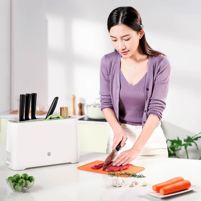 Mijia + FIVE smart sterilization and drying knife rack + knife set