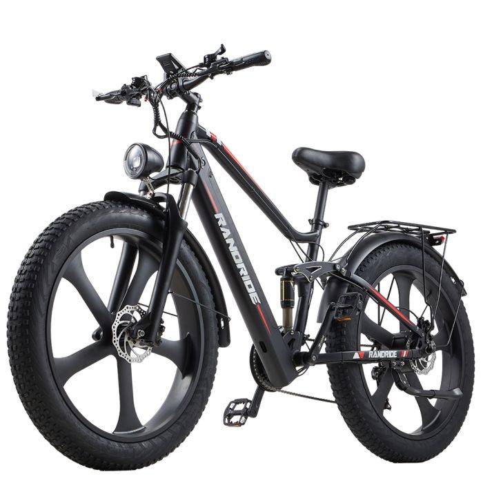 [EU Direct]RANDRIDE YX90M elektromos kerékpár 1000 W-os motorral, 48 V-os, 13,6 Ah-s akkumulátorral, 26 hüvelykes vastag gumiabroncsokkal, 90 km-es hatótávolsággal, 150 kg-os maximális terheléssel