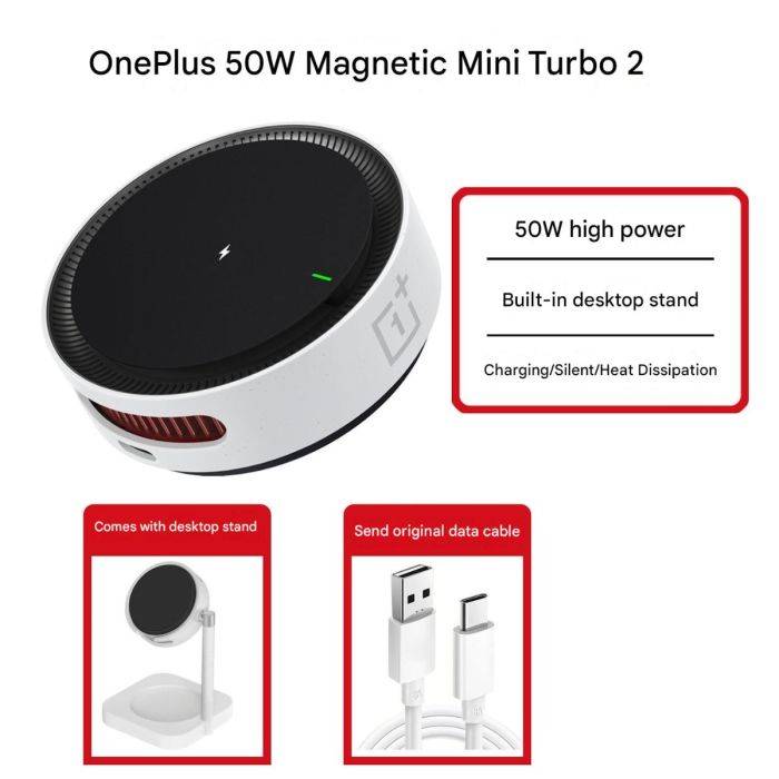 Eredeti OnePlus Magnetic Turbo 2 AIRVOOC 50W-os asztali állvány, mágneses vezeték nélküli töltő