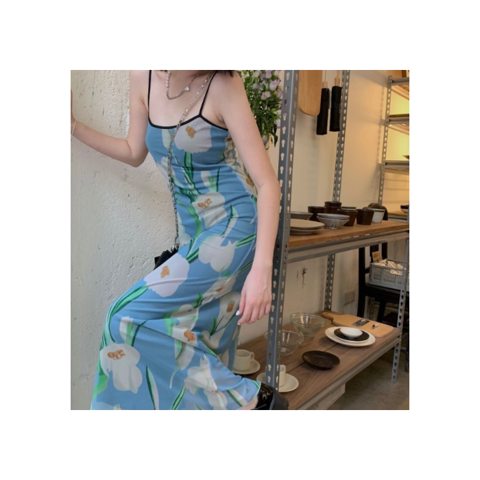 Fairy Sweet Narcissus Mesh Slip Dress Female Slim Fit Fairy Sweet Narcissus Mesh Slip Dress Female Slim Fit