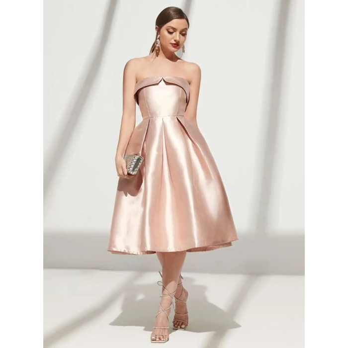 bridesmaid tube dresses A-Line Light Yellow Scoop Neck Bridesmaid Dress with Slit BD124 US12 / Custom Color