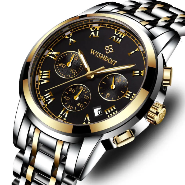 WISHDOIT WSD-016 Men Watch Fashion Chronograph Stainless Steel