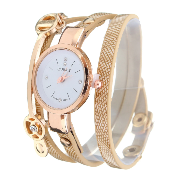 Fashion PU Leather Strap Simple Crystal Dial Women Watch Ladies Dress Quartz Watch NO.1