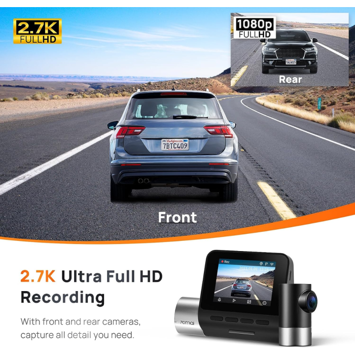 70mai True 2.7K 1944P Ultra Full HD Dash Cam Pro Plus+ A500S
