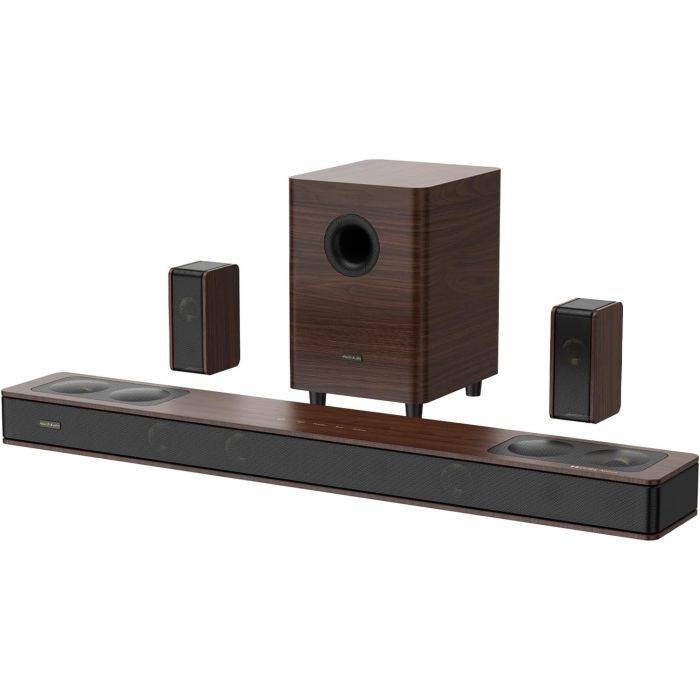 Flagship 5.3.4 Soundbar TV-hez Dolby Atmos hangzással, 800 W-os házimozi hangrendszer mélynyomóval, 2 vezeték nélküli hátsó hangszóró, hangszóró TV-hez, basszuscsatolási technológia 28 Hz-hez, eARC