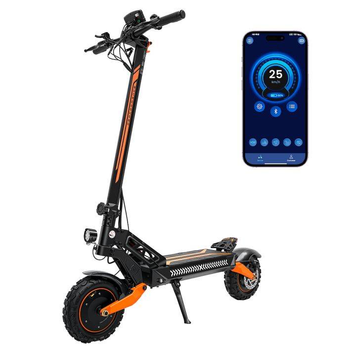 iScooter W12 11 hüvelykes terepjáró, kettős meghajtású elektromos roller, 3000 W, 25 Ah, maximális hatótávolság 100 km, maximális sebesség 70 km/h, összecsukható, elektromos roller