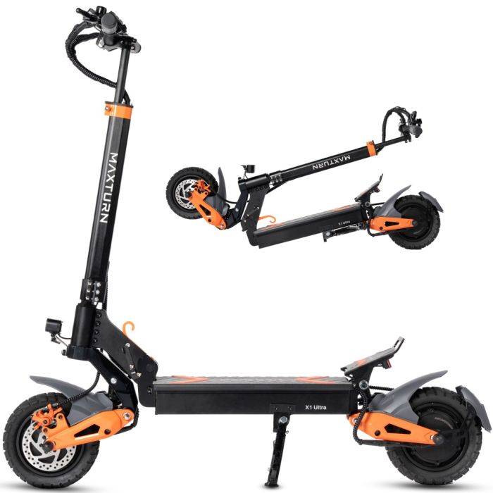 Maxturn X1 Ultra Felnőtt Elektromos Roller 1100W*2 Dupla Motor 48V20.8AH Akkumulátor Összecsukható E-roller 10” Terepjáró Gumiabroncsok