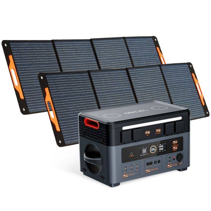 Blackview Oscal PowerMax 2400 + 2x PM200 Solar PanelCableless Stacking Detachable Modular Portable Power Station  【Extra $30 Off with Exclusive Code 】