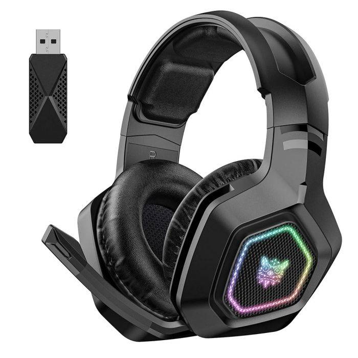 ONIKUMA B100 fejhallgató 2.4GHz ultra alacsony késleltetésű gamer headset vezeték nélküli fejhallgató zajszűrő fejhallgató mikrofonnal PC-hez