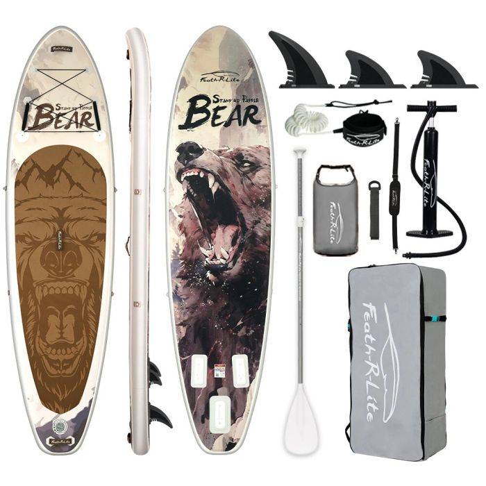 FunWater SUPFR19H 350 cm-es nagyméretű felfújható SUP deszka, minden, amire szükséged van, állítható pumpával, utazó hátizsákkal és pórázzal, minden képzettségi szinthez, felnőtt SUP deszka