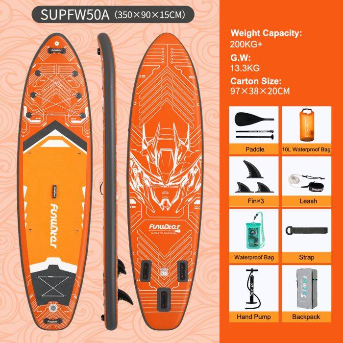 Funwater SUPFW50A/B/C Inflatable Stand Up Paddle Board 350*90*15cm