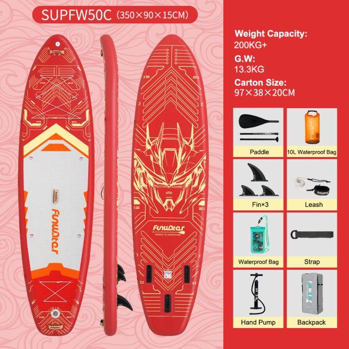 [EU Direct] FunWater Ocean 320*83*15 CM 10′6″ Inflatable Stand Up Paddle Board 【EU Stock – Ships Immediately & Extra $30 Off with Exclusive Code 】