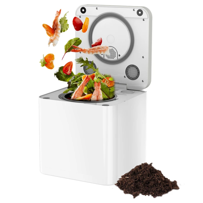BEECO HQD-314Pro elektromos konyhai hulladékkomposztáló, 3,3 literes nagy kapacitás, beépített UVC lámpa, szagtalan automatikus otthoni komposztáló gép, az ételhulladékot kerti műtrágyává alakítja, ételhulladék-komposztáló gép