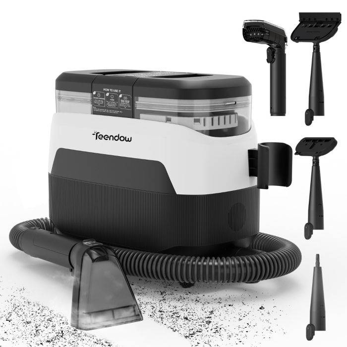 [EU Direct] Teendow C6 MAX hordozható szőnyegtisztító porszívó 1650W 12Kpa többcélú, magas hőmérsékletű gőztisztító kettős víztartályos folttisztítóval