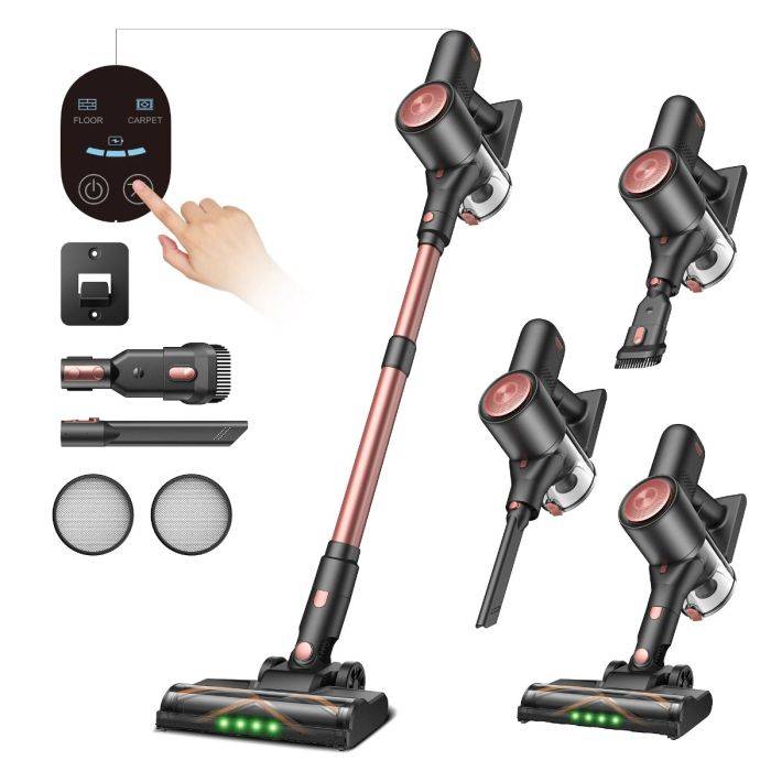 Vactidy V10 Pro akkus rúdporszívó, 45 kPa erős szívóerő, 45 perc üzemidő, könnyű súly, LED kijelző, 5 HEPA szűrő
