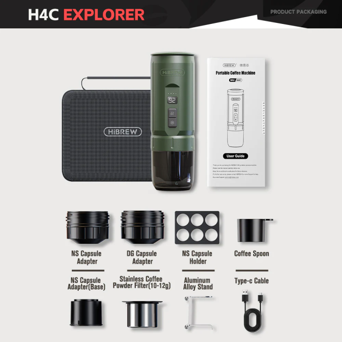 HiBREW H4C – Portable Espresso Maker with Detachable Battery 【2025 New Arrival & Get Discount : $20 Off】
