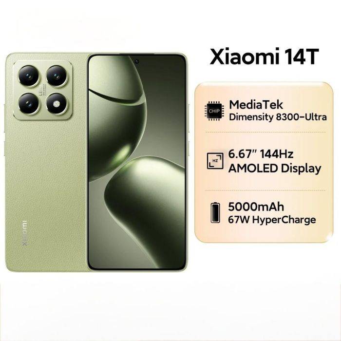 Global Version Xiaomi 14T Smartphone Dimensity 8300 Ultra 144Hz AMOLED AI Display 5000mAh 67W HyperCharge 50MP Leica Camera | 12G+256GB