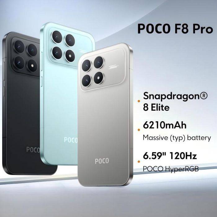 POCO F8 Pro 5G globális verziójú okostelefon Snapdragon® 8 Elite 6,59" 120Hz HyperRGB AMOLED kijelző 6210mAh NFC
