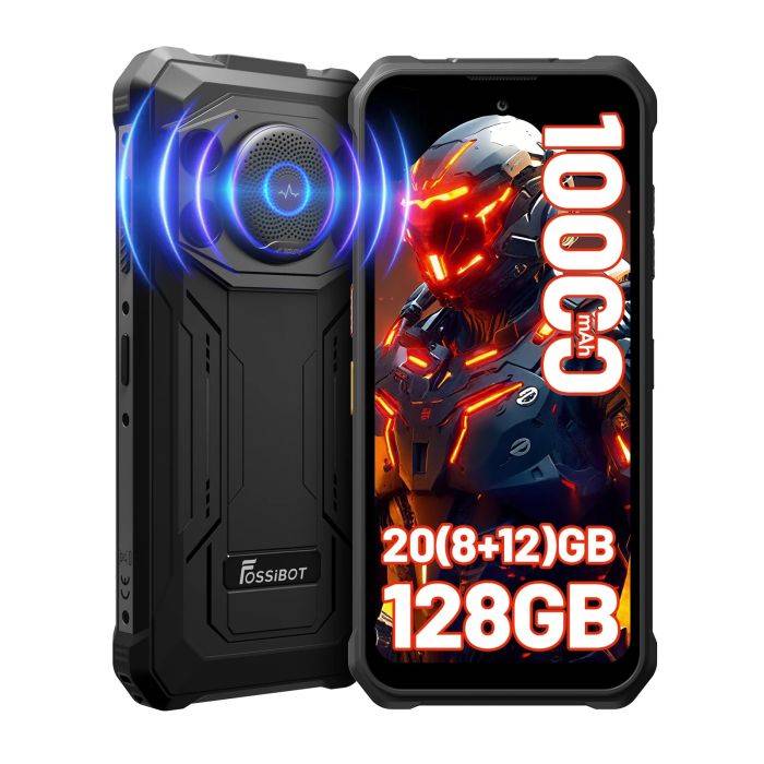 Fossibot F110 Pro Android 15 strapabíró okostelefon 5G 20GB(8+12) 128GB 10000mAh 20W telefon 6.745" HD+ 50MP+8MP NFC
