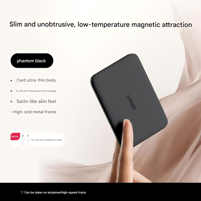 Anker ultravékony mágneses külső akkumulátor (10000mAh), kompatibilis az iPhone 17 készülékkel