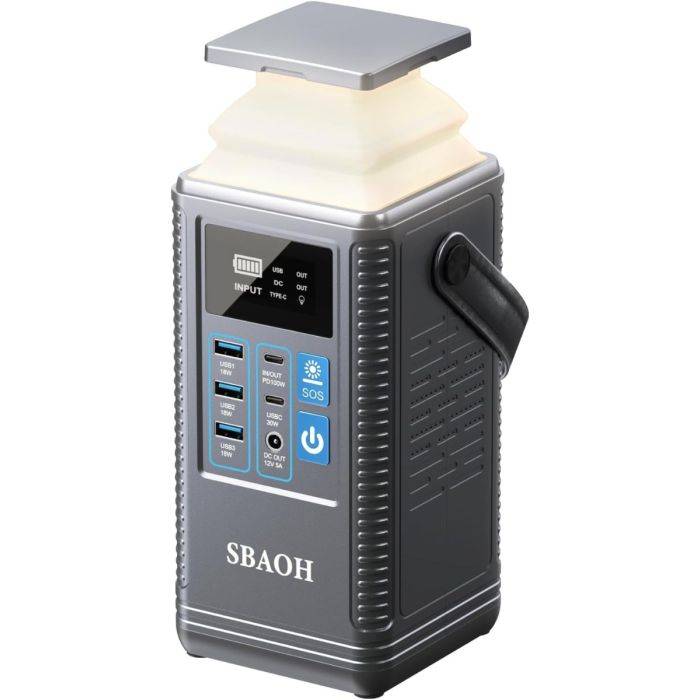 Powerbank Powerstation PD100W, SBAOH 296Wh akkumulátor több eszközhöz, napelemes generátor kempingezéshez, szabadban való használatra, utazáshoz, vészhelyzetekre (tápegység nem tartozék)