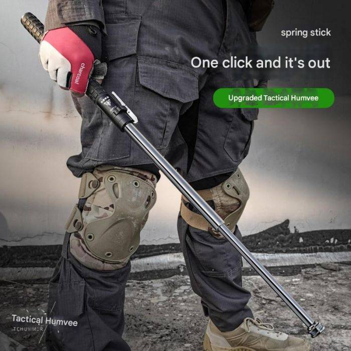 Teleszkópos, háromrészes automata rugós önvédelmi bot, jármű bot, szilárd önvédelem