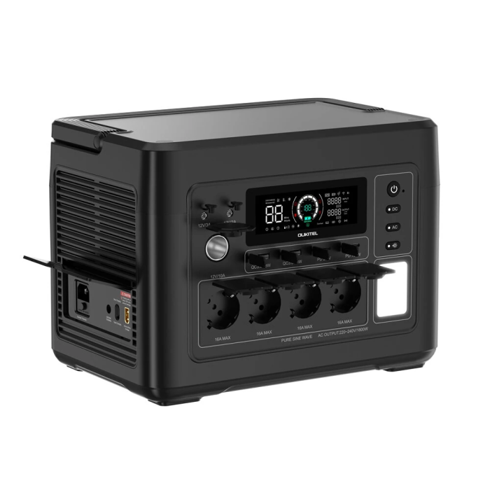 OUKITEL P1500E Plus hordozható erőmű, 1800 W-os 1536 Wh-s kültéri generátor, 3500 ciklus LiFePO4, alkalmazásvezérlés