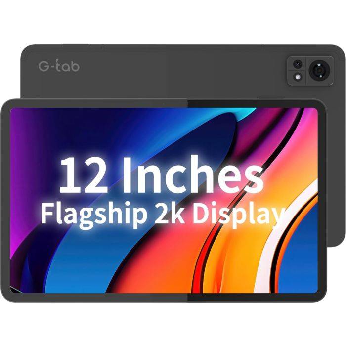 G-Tab MEGA12 12" Android 15 Tablet – 256GB ROM, 8GB RAM, MTK Helio G99, 8800mAh, 90Hz Display, 4G LTE, Dual Camera (16MP+8MP)