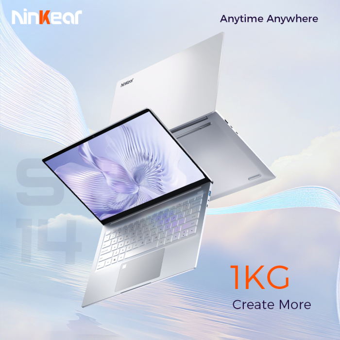 Ninkear S14 Laptop AMD Ryzen 5 6600H 14 Inch 2.2K 2240x1400 IPS, 16GB LPDDR5 512GB/1TB SSD, 1kg Ultra-Light Notebook, WiFi 6, PD 65W Fast Charge, Fingerprint Unlock, Windows 11